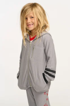 Online Silver Gray Zip Up Hoodie Kids/BOY Boys