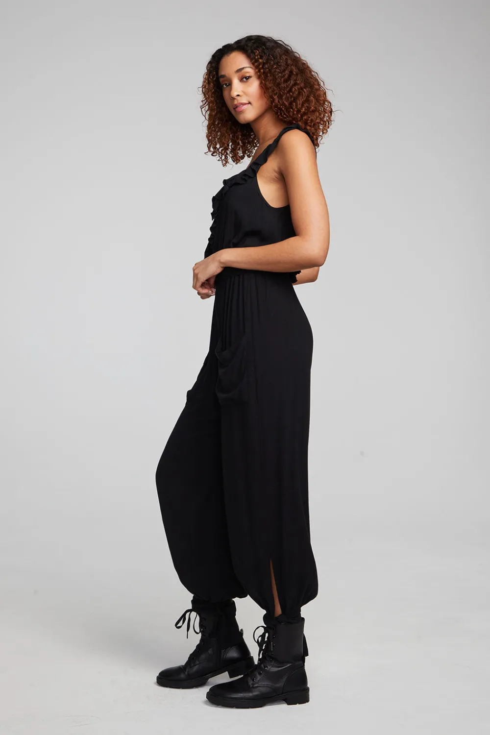 Flash Sale Slash Shadow Black Jumpsuit Women Loungewear|Bottoms