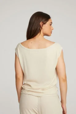 Online Sleeveless Bark Dolman Tee Women Loungewear
