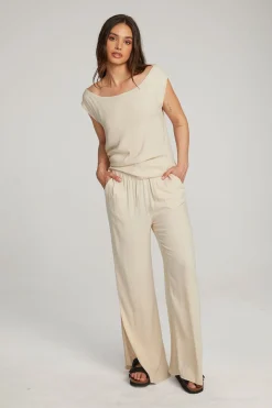 Online Sleeveless Bark Dolman Tee Women Loungewear