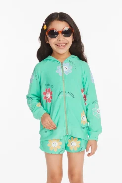 Shop Smiley Flower Girls Zip-up Hoodie Kids Girls