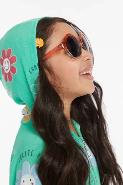 Shop Smiley Flower Girls Zip-up Hoodie Kids Girls