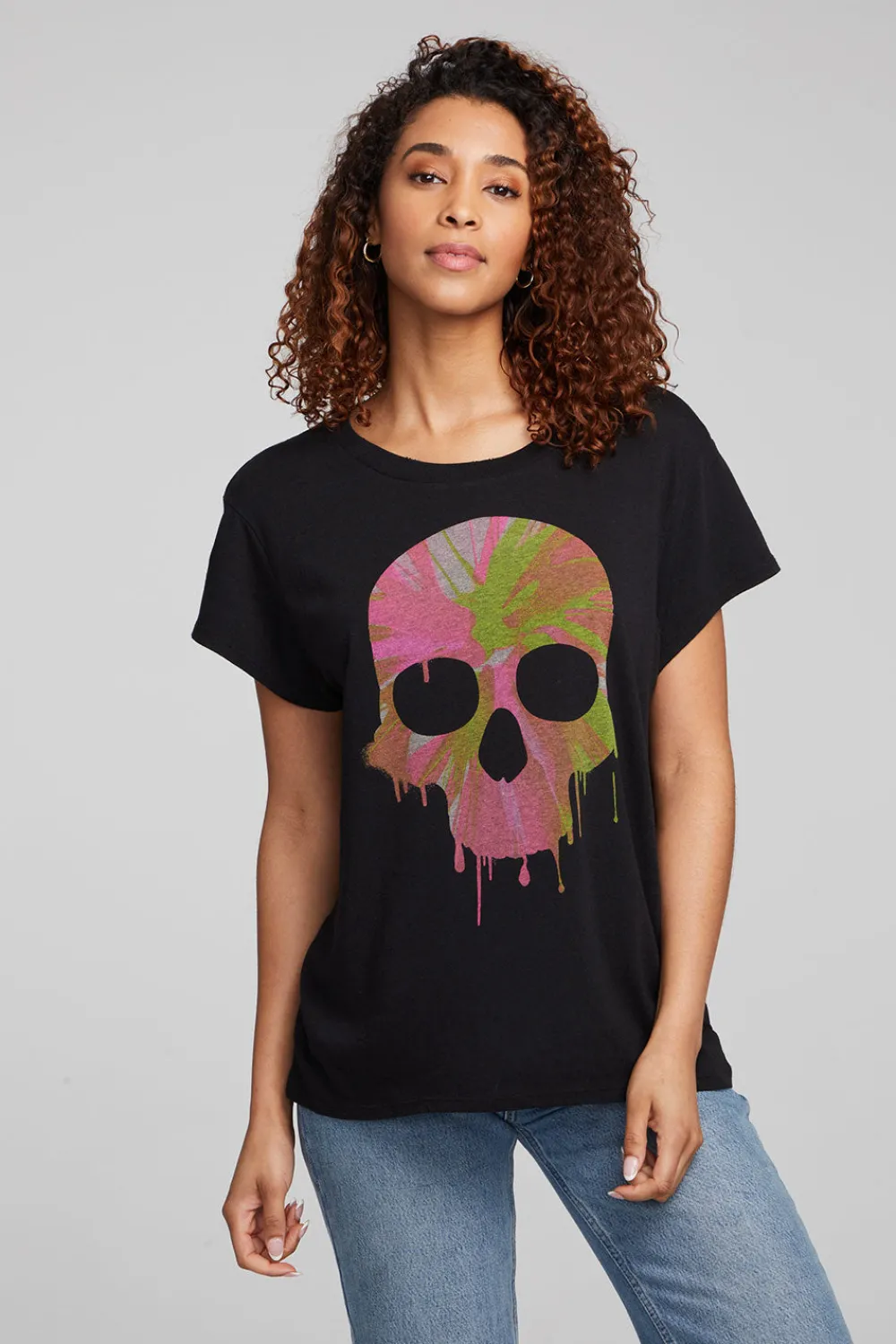 Store Spin Paint Skull Tee Women Loungewear|Graphics