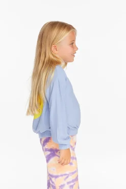 Discount Star Smiley Semi Cropped Shirred Hoodie Pullover Kids Girls