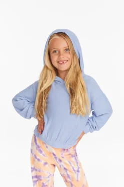 Discount Star Smiley Semi Cropped Shirred Hoodie Pullover Kids Girls