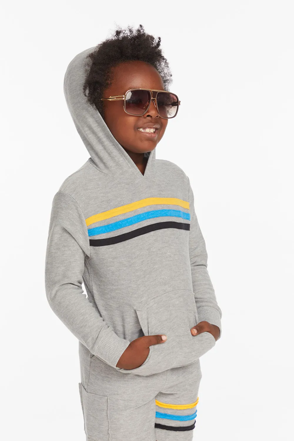 Flash Sale Striped Heather Grey Boys Pullover Hoodie Kids/BOY Boys