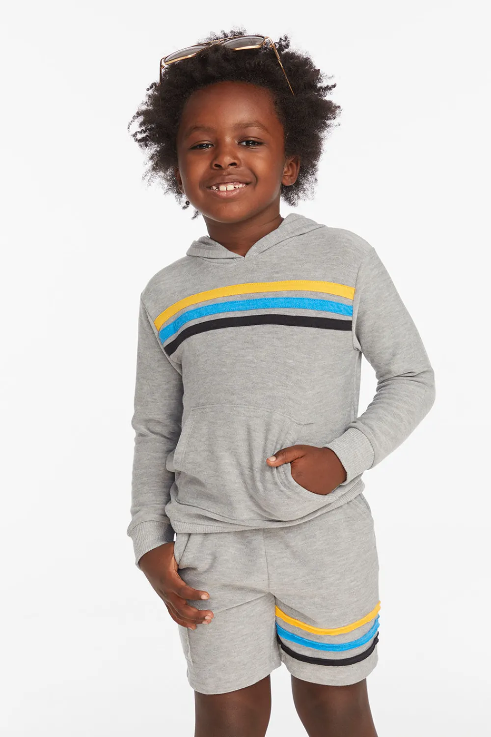 Flash Sale Striped Heather Grey Boys Pullover Hoodie Kids/BOY Boys