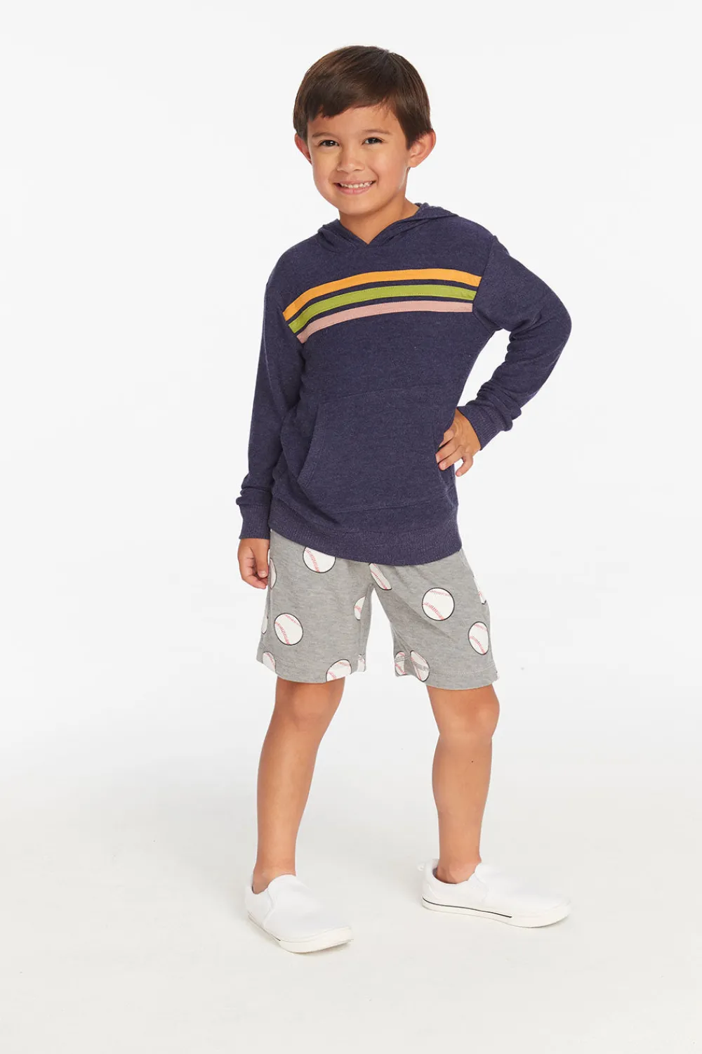 Fashion Striped Sapphire Boys Pullover Hoodie Kids/BOY Boys