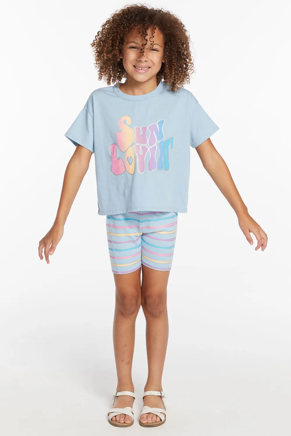 New Sun Lovin' Stripe Girls Shorts Kids Girls