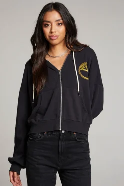 Discount Sun Records Studded Elvis Zip Up Hoodie Women Outerwear|Loungewear