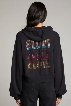 Discount Sun Records Studded Elvis Zip Up Hoodie Women Outerwear|Loungewear