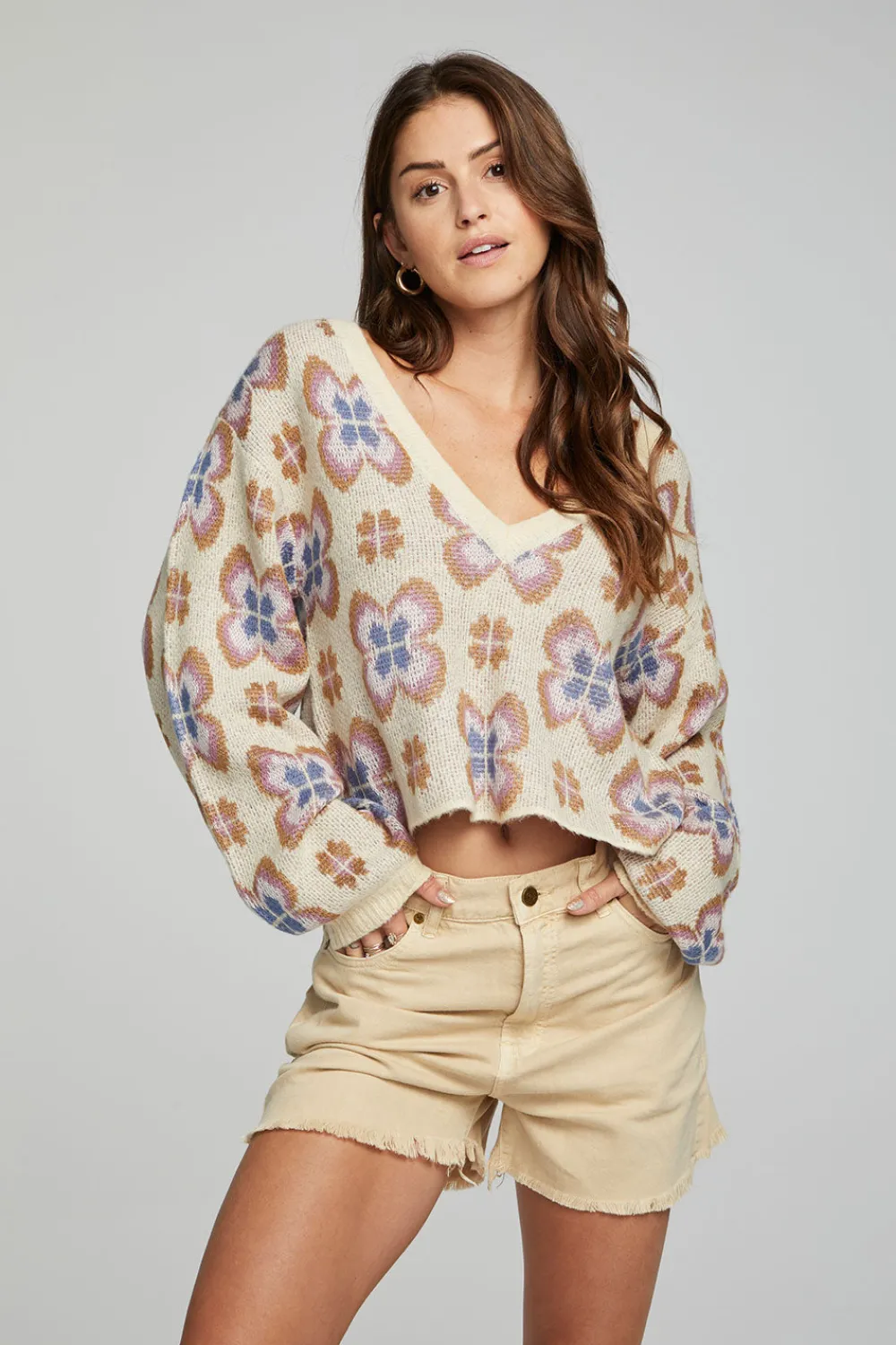 Cheap Sunday Crop Pullover - Gardenia Women Loungewear