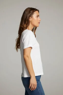 Shop Sunshine White Scoop Neck Tee Women Loungewear|Tops