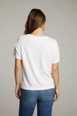 Shop Sunshine White Scoop Neck Tee Women Loungewear|Tops