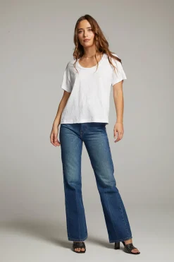 Shop Sunshine White Scoop Neck Tee Women Loungewear|Tops