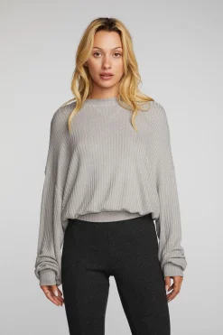 Store Thermal Waffle Long Sleeve Pullover Women Loungewear|Tops