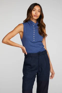 Flash Sale Triblend Rib Knit Button Down Tank Women Loungewear|Tops
