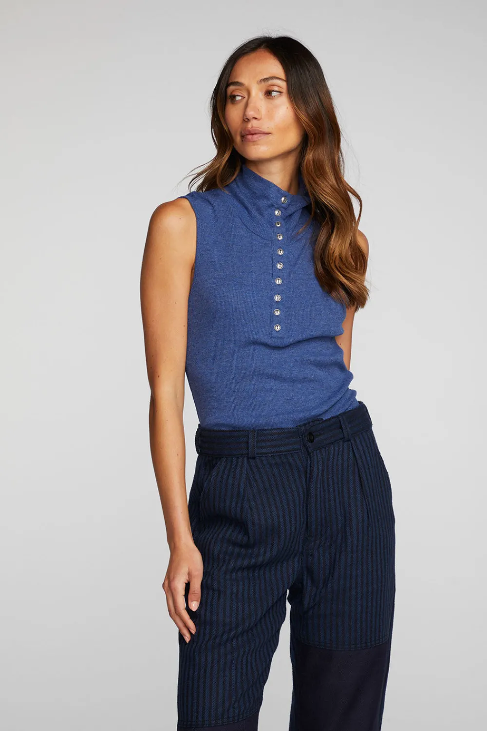 Flash Sale Triblend Rib Knit Button Down Tank Women Loungewear|Tops
