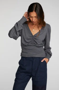 Discount Triblend V-neck Long Sleeve Blouse Women Loungewear|Tops