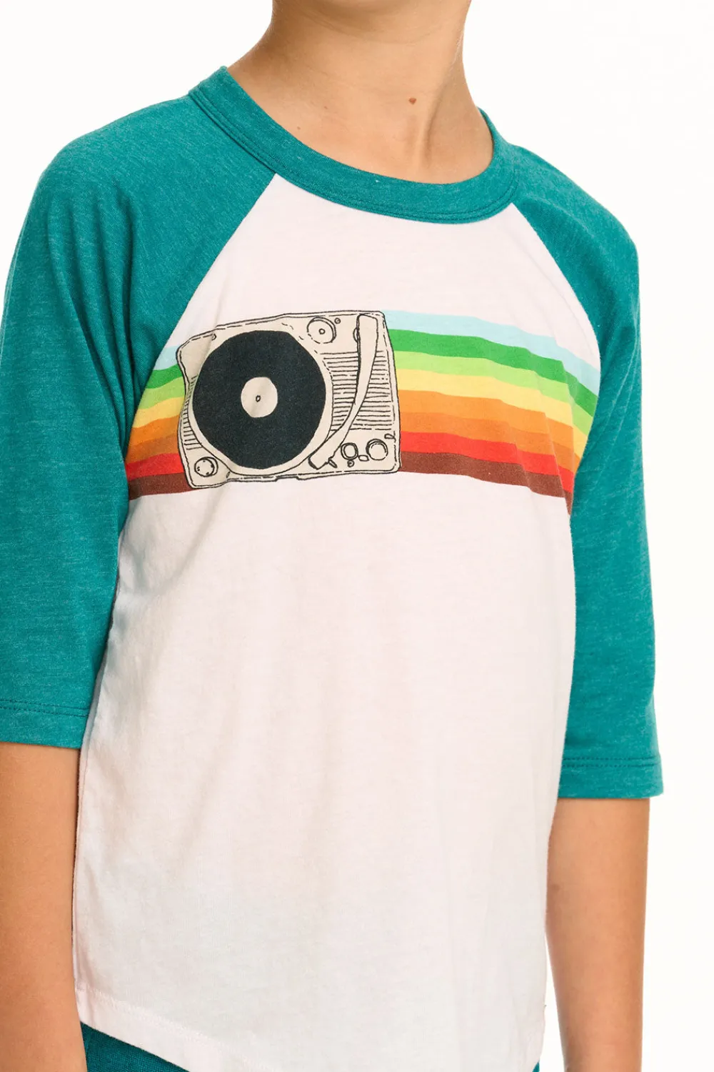 Best Sale Turntable Rainbow Recycled Vintage Jersey Baseball Tee Kids/BOY Boys