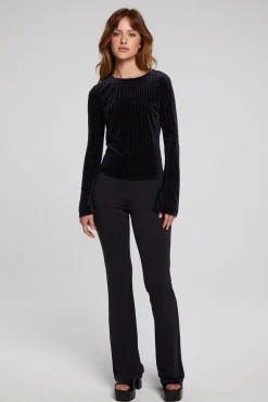 New Union Check Burnout Long Sleeve Women Loungewear|Tops