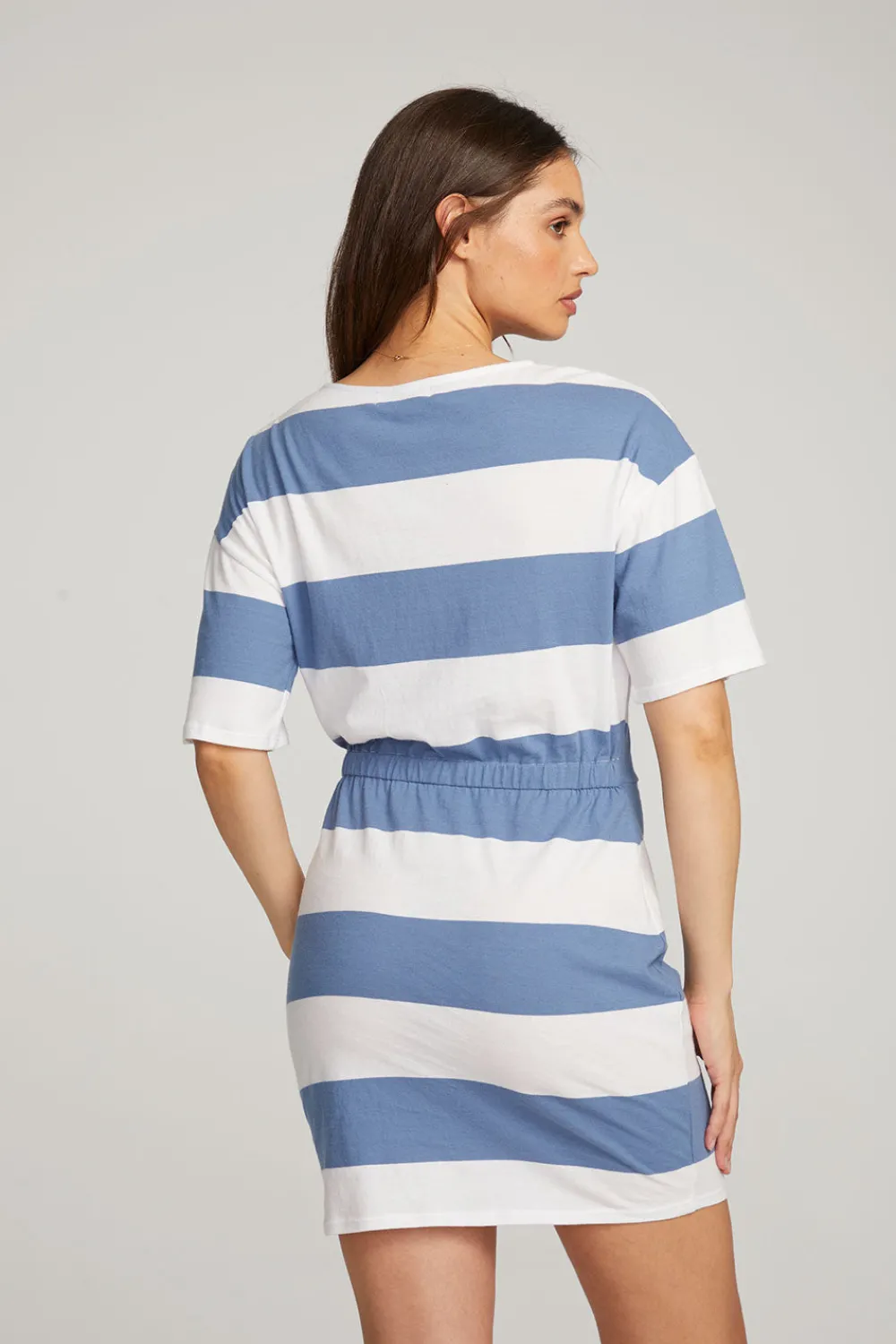 Best Sale Villa Vintage Blue Stripe Mini Dress Women Loungewear|Dresses