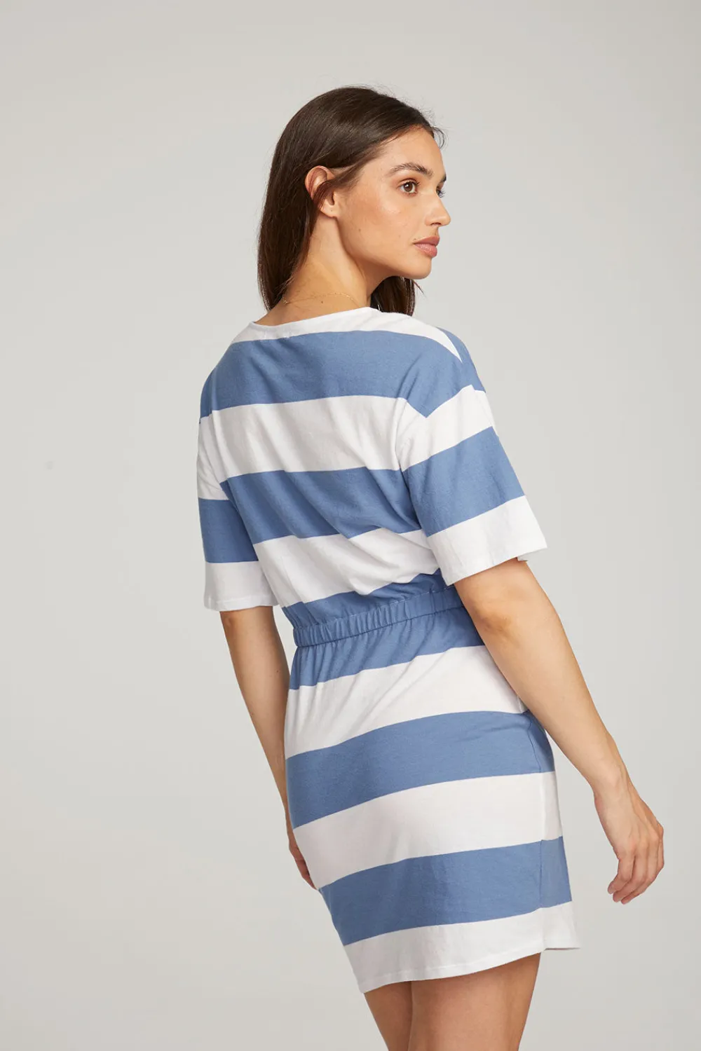 Best Sale Villa Vintage Blue Stripe Mini Dress Women Loungewear|Dresses
