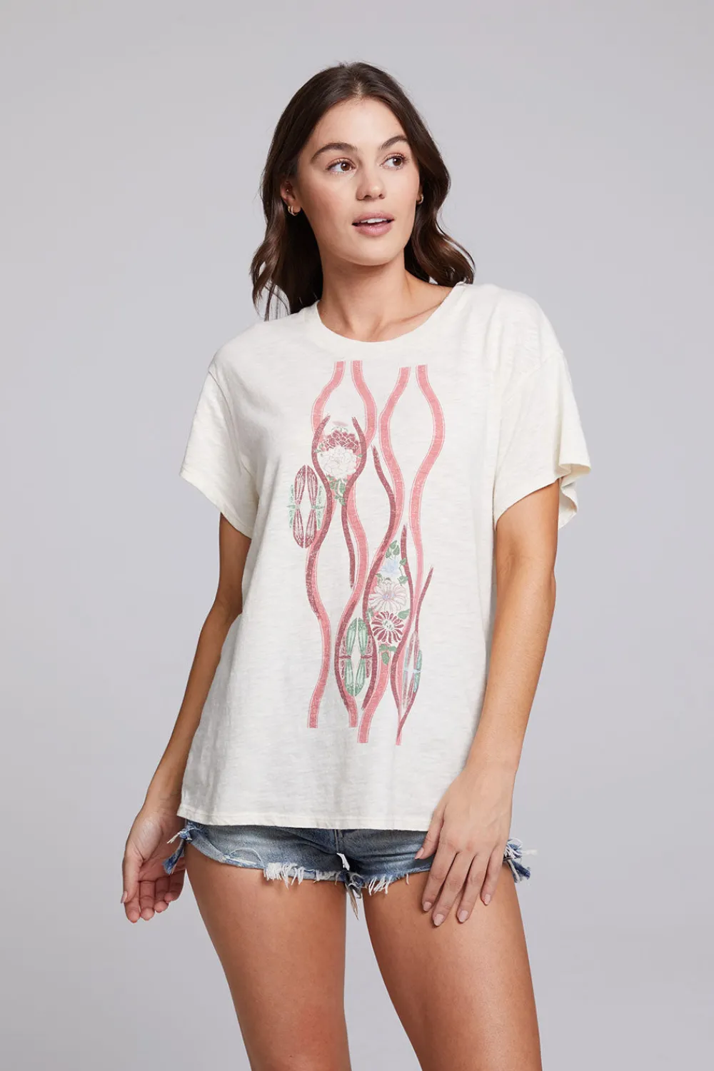 Online Vintage Wallpaper Crew Neck Tee Women Loungewear|Graphics