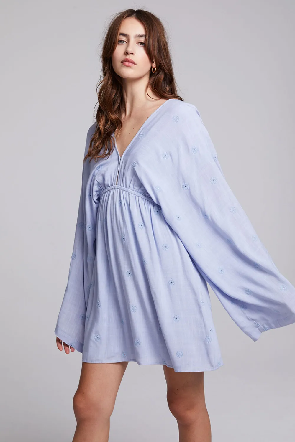 Cheap Waverly Faded Denim Blue Mini Dress Women Loungewear|Dresses