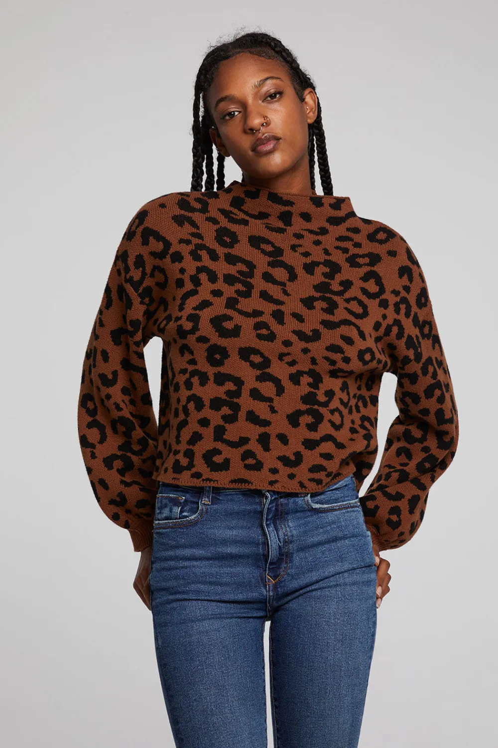 Fashion Willie Old Town Leopard Pullover Women Outerwear|Loungewear