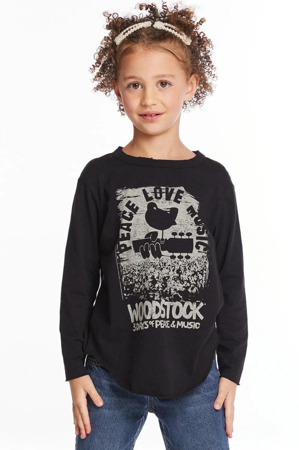 Clearance Woodstock Peace Love Music Girls Long Sleeve Women/Kids Girls|Music