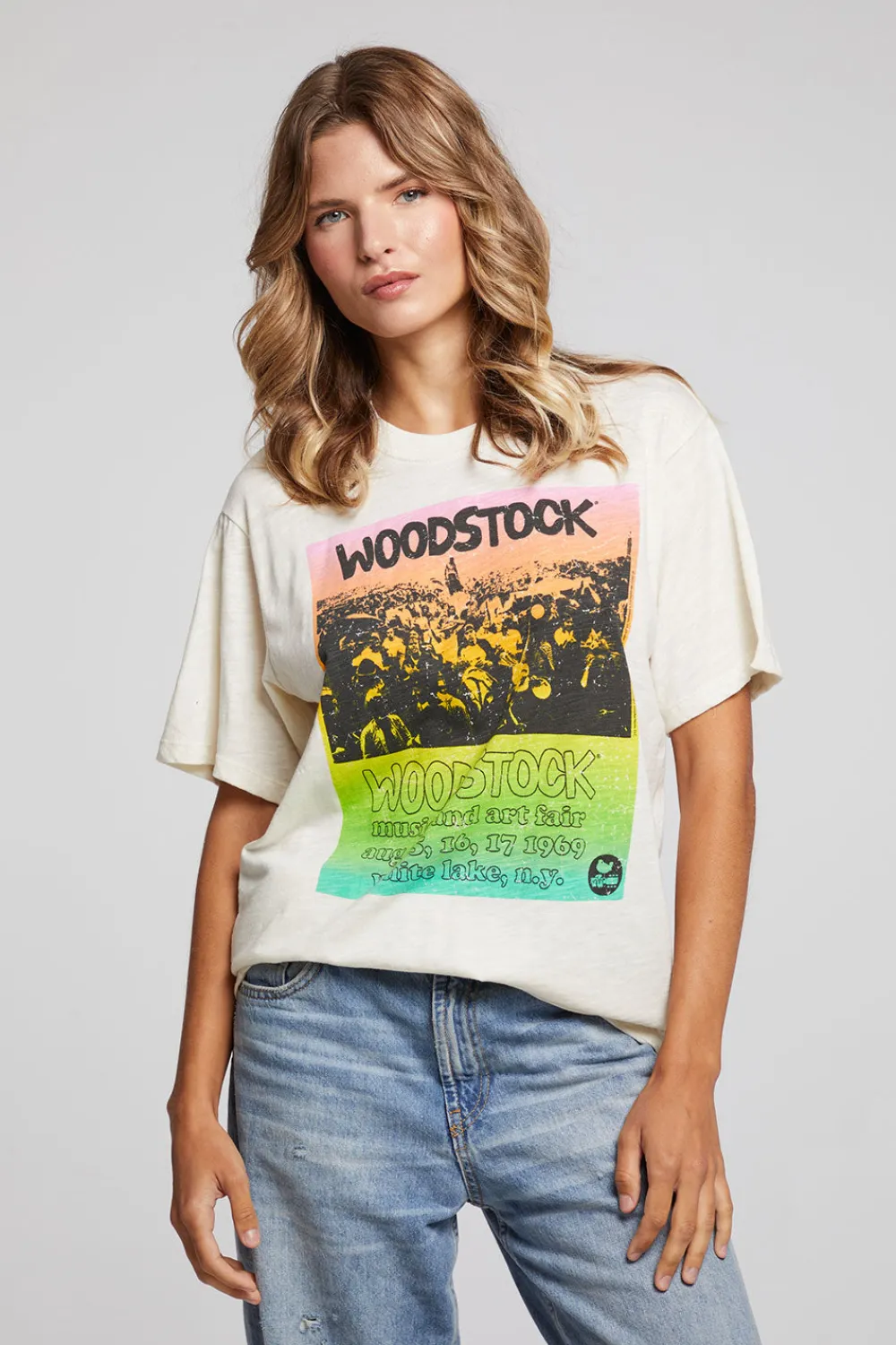 New Woodstock Rainbow Poster Tee Women Loungewear|Music