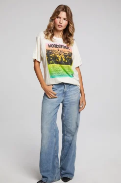 New Woodstock Rainbow Poster Tee Women Loungewear|Music