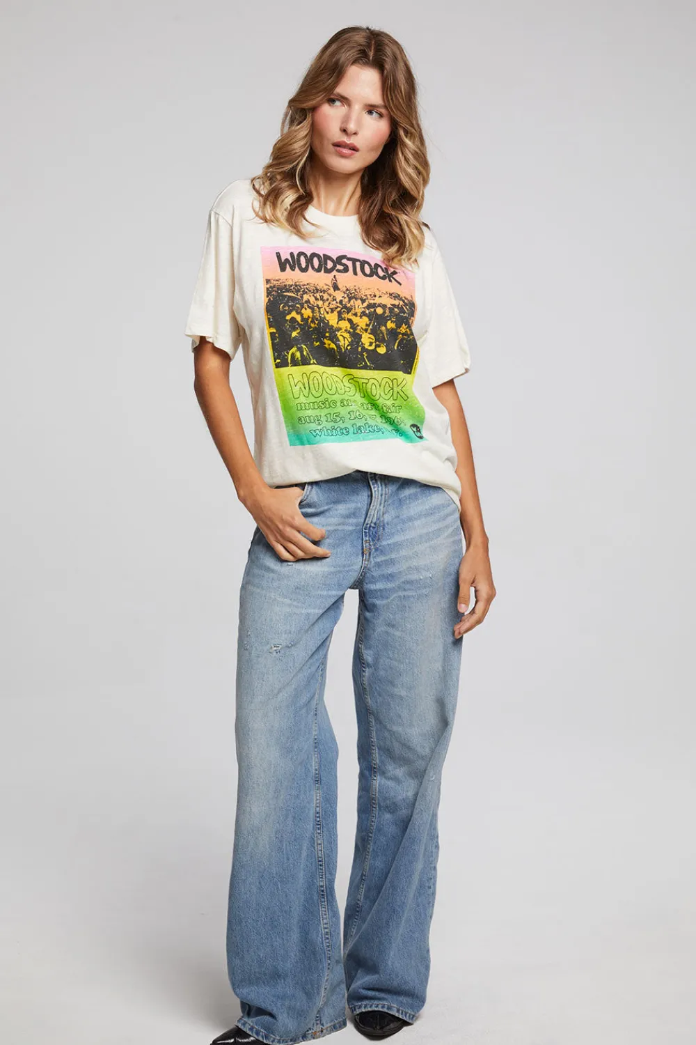 New Woodstock Rainbow Poster Tee Women Loungewear|Music