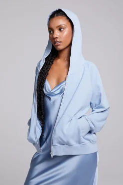 Outlet Yaro Blue Grotto Zip Up Sweatshirt Women Outerwear|Loungewear