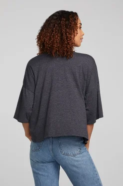 Cheap Yoko Shadow Black Tee Women Loungewear|Tops