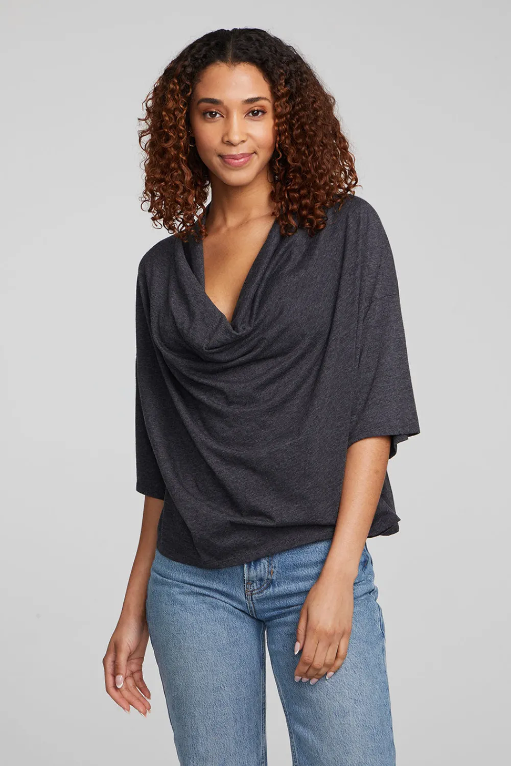 Cheap Yoko Shadow Black Tee Women Loungewear|Tops