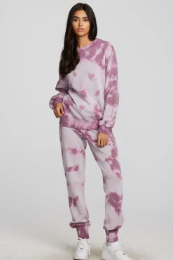 Online Zuma Cotton Terry Crewneck Pullover With Distressed Detail Long Sleeve Women Loungewear|Tops